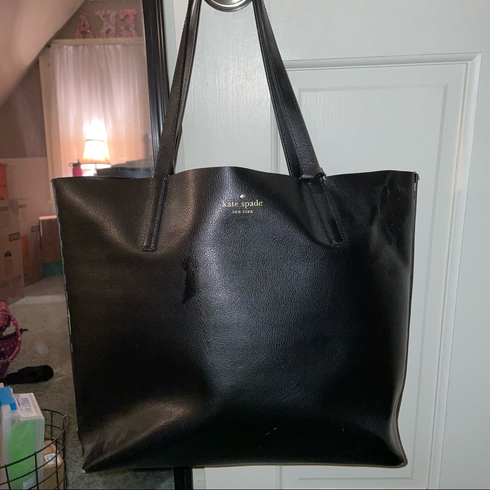 Kate spade black leather tote